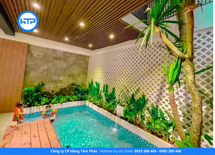 chà ron hồ bơi kháng nước